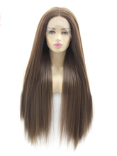Load image into Gallery viewer, Yaki Chestnut Brown Lace Front Wig 515