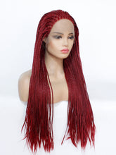 Load image into Gallery viewer, Wine Red Braided Lace Front Wig