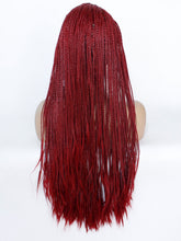 Load image into Gallery viewer, Wine Red Braided Lace Front Wig
