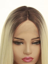 Load image into Gallery viewer, Brown Root Platinum Blonde Lace Front Wig 154