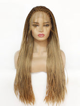 Load image into Gallery viewer, Gradient Brown Braided Lace Front Wig 442