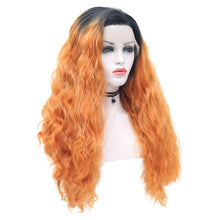 Load image into Gallery viewer, Black Root Cocoa Brown Wavy Lace Front Wig 013