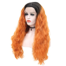 Load image into Gallery viewer, Black Root Cocoa Brown Wavy Lace Front Wig 013