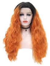 Load image into Gallery viewer, Black Root Cocoa Brown Wavy Lace Front Wig 013