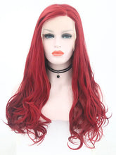 Load image into Gallery viewer, Falu Red Wavy Lace Front Wig 100