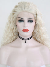 Load image into Gallery viewer, Light Blonde Curly Lace Front Wig 086