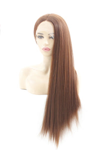 6# Chestnut Brown Yaki Lace Front Wig 517