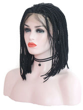 Load image into Gallery viewer, Black Bob Braided Lace Front Wig 079