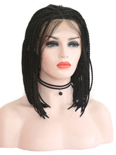 Load image into Gallery viewer, Black Bob Braided Lace Front Wig 079