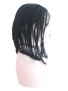 Black Bob Braided Lace Front Wig 079