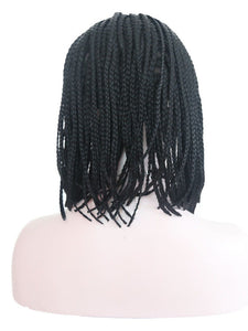 Black Bob Braided Lace Front Wig 079