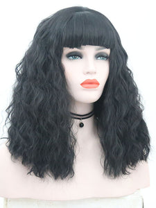 Gothic Black Curly Lace Front Wig 052