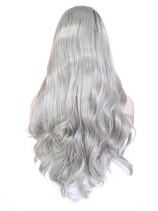 Rooted Gray Lace Front Wig 077