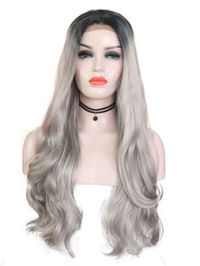Rooted Gray Lace Front Wig 077