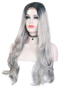 Rooted Gray Lace Front Wig 077