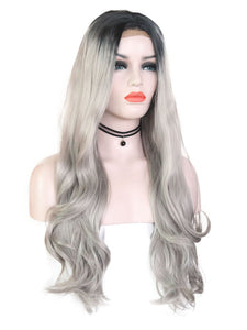 Rooted Gray Lace Front Wig 077