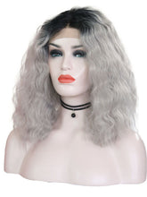 Load image into Gallery viewer, Rooted Gray Short Lace Front Wig 078