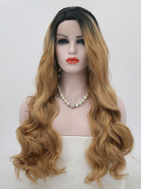 Rooted Golden Blonde Lace Front Wig 102