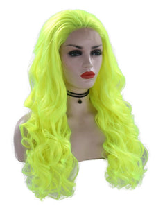 Neon Green Wavy Lace Front Wig 025