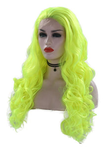 Neon Green Wavy Lace Front Wig 025