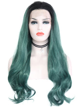 Load image into Gallery viewer, Rooted Pine Green Lace Front Wig 084