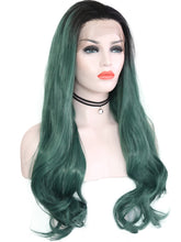 Load image into Gallery viewer, Rooted Pine Green Lace Front Wig 084