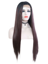 Load image into Gallery viewer, Rooted Wine Red Lace Front Wig 054
