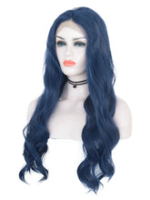 Load image into Gallery viewer, Indigo Blue Wavy Lace Front Wig 689