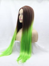 Load image into Gallery viewer, Brown to Green Lace Front Wig 674
