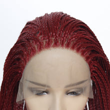 Load image into Gallery viewer, Wine Red Braided Lace Front Wig