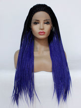Load image into Gallery viewer, Rooted Blue Braided Lace Front Wig 649