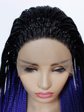 Load image into Gallery viewer, Rooted Blue Braided Lace Front Wig 649