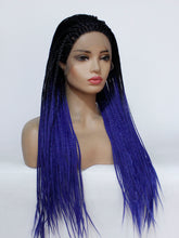Load image into Gallery viewer, Rooted Blue Braided Lace Front Wig 649