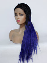 Load image into Gallery viewer, Rooted Blue Braided Lace Front Wig 649