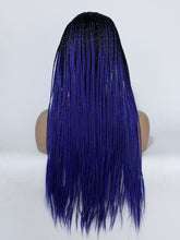 Load image into Gallery viewer, Rooted Blue Braided Lace Front Wig 649