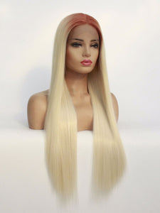Rooted Platinum Blonde Lace Front Wig 613