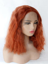 Load image into Gallery viewer, Copper Brown Short Wavy Lace Front Wig 418