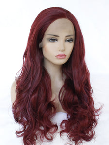 Sangria Red Wavy Lace Front Wig 603