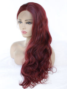 Sangria Red Wavy Lace Front Wig 603