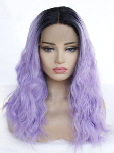 14" Lilac Wavy Lace Front Wig 604
