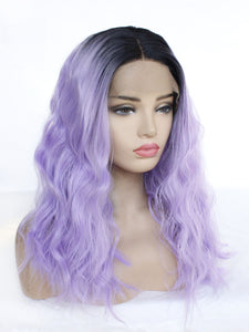 14" Lilac Wavy Lace Front Wig 604