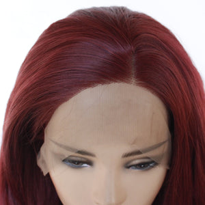 Sangria Red Wavy Lace Front Wig 603