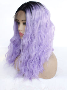 14" Lilac Wavy Lace Front Wig 604