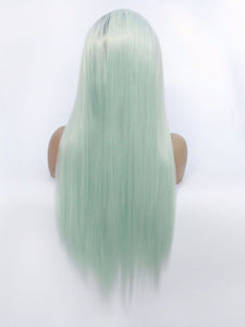 Rooted Light Green Lace Front Wig 615