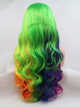 Load image into Gallery viewer, 26&quot; Rainbow Wavy Wavy Lace Front Wig 476