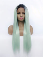 Load image into Gallery viewer, Rooted Light Green Lace Front Wig 615