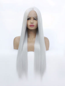 26" Light Gray Lace Front Wig 464