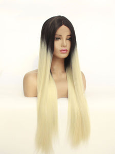 Rooted Blonde Lace Front Wig 612