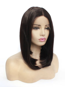 Darkest Brown Bob Lace Front Wig 586