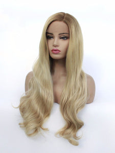 Rooted Mixed Blonde Wavy Lace Front Wig 179
